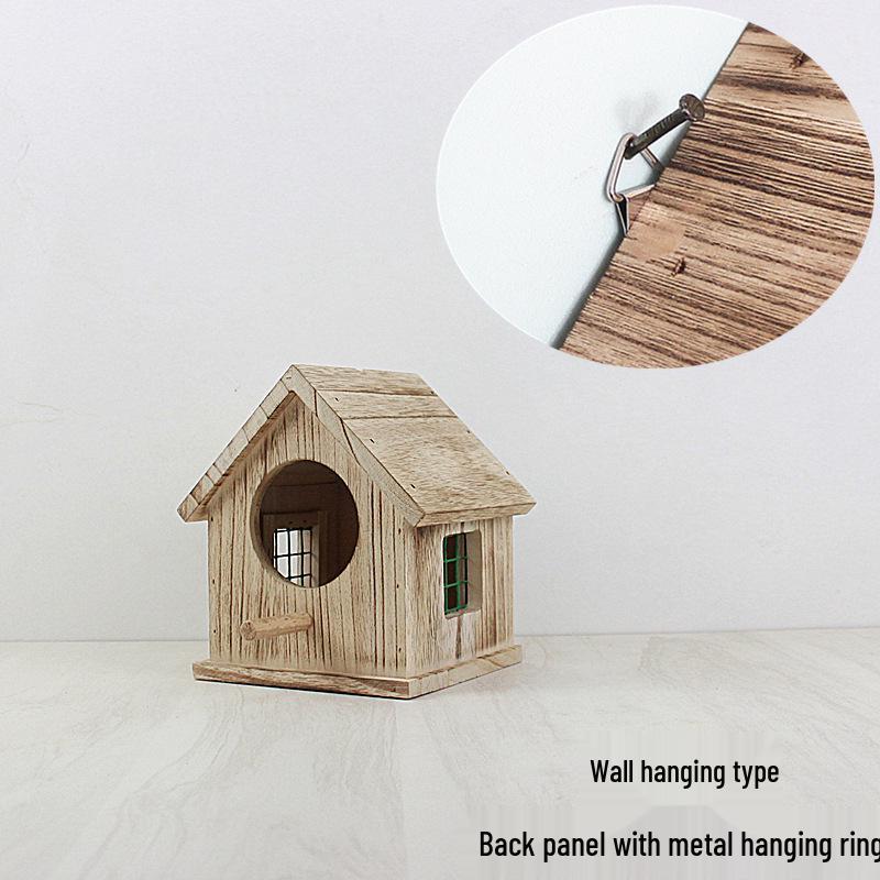 Деревянный скворечник в деревенском стиле, зеленый: Водонепроницаемое уличное гнездо для разведения попугаев