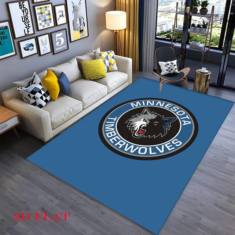 Titleminnesota Timberwolves Logo Printtitle Carpet Floor Mats Living Room And Bedroom Mats Protective Pad Office Chair Cushion Doormat