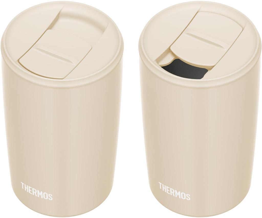 Thermos Vacuum Insulated Tumbler with Lid Dishwasher Safe 400ml Beige BE JDP-401