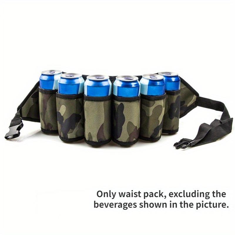 

Поясная кобура для пива, Ремни-держатели для пивных бутылок и банок с газировкой, Держатель для банок с напитками, Регулируемая поясная сумка, Вмещает 6 банок, Идеально подходит для вечеринок камуфляжный