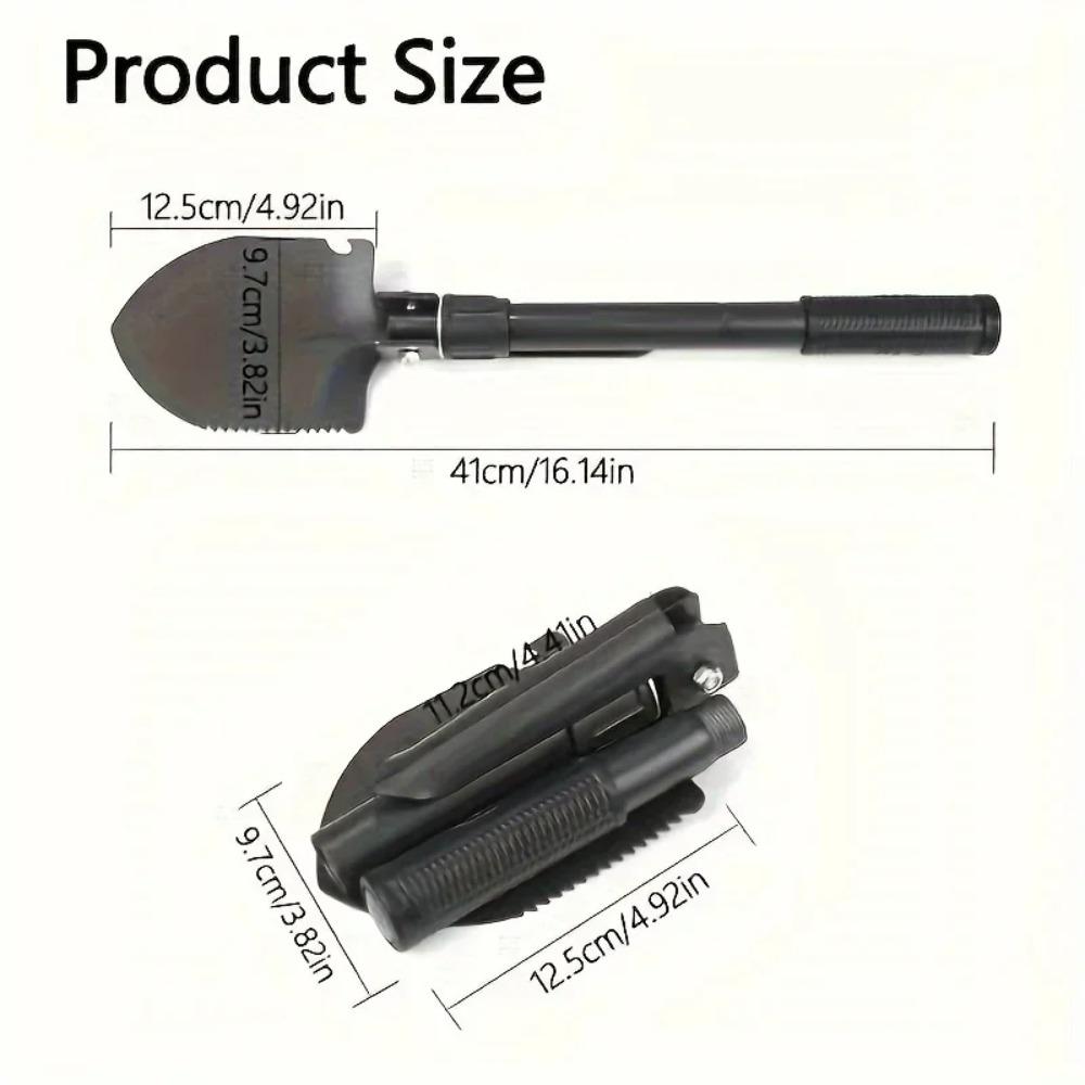 Damaly,4-in-1 Multifunctional Folding Shovel For Outdoor Survival And Camping, Durable Stainless Steel Shovel With Saw