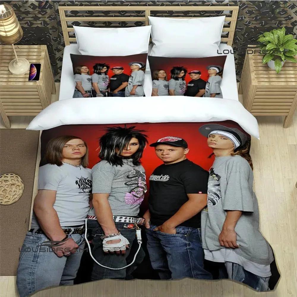 Grosstor Unisex Tokio Hotel Band Comfortable Duvet Quilt Cover Pillowcase Bedding Set Children Bedroom Decoration Home Textile