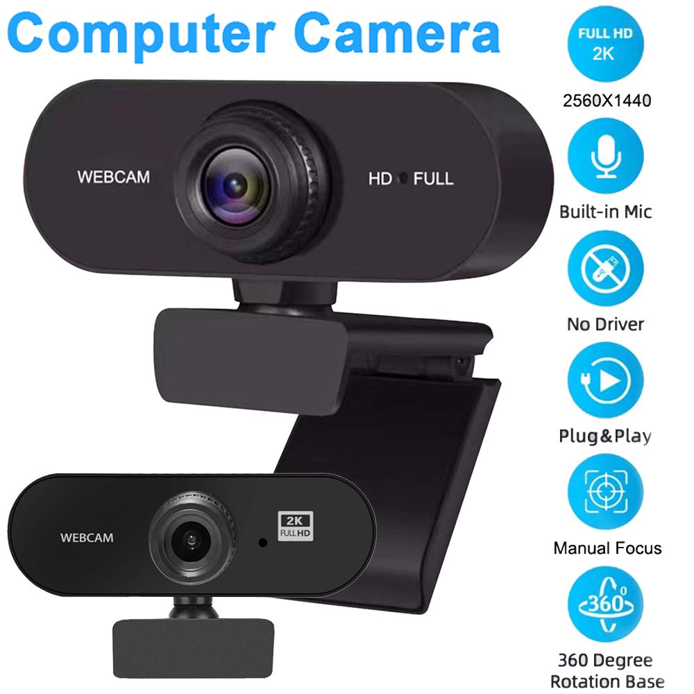 USB HD 1080P/2K Computer Web Camera Plug and Play with Microphone Business Webcam for PC/Laptop Conferencing and Video Calling