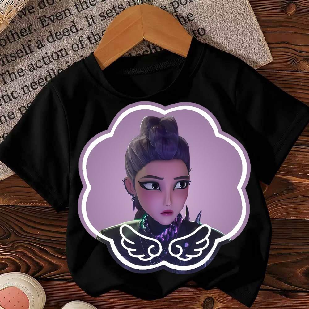 Harajuku Child Clothes Fashion Kids T-Shirt Girls Boys Clothing Kpop Demon Hunter HuntrX Graphic Short Sleeve Tees Tops/