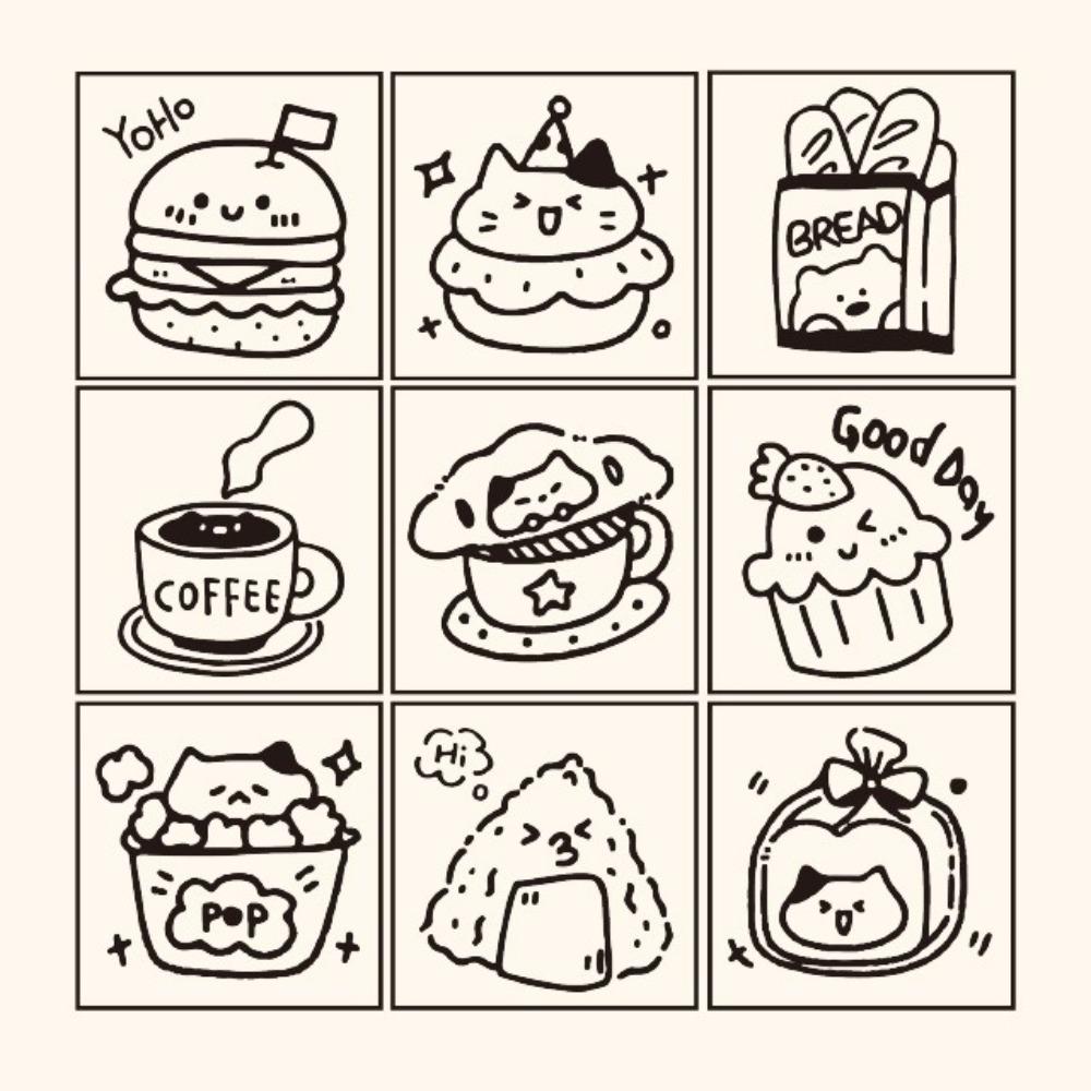 9pcs Set Cartoon Cat Dog Rubber Stamps Journal GO DIY Carved Stamps  for Scrapbooking Collage