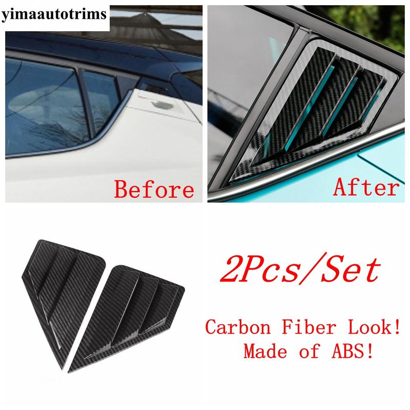 Rear Window Shutter Louver Sunshade Blind Panel Cover Trim For Toyota C-HR CHR 2016 -  ABS Carbon Fiber Accessories Exterior