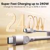 QOOVI 4 In 1 PD 240W Magnetic Suction Anti Winding USB C To C Fast Charger Cable Data Charging Wire for iPhone 16 Laptop Samsung