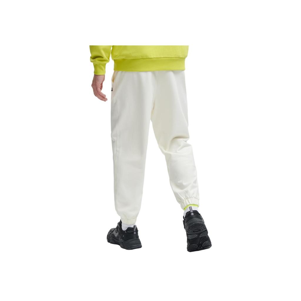 Fila 2023 Autumn New Casual Commuter Warm Cuffed Knitted Sports Pants Men Bottoms Milk-Salt-White F51M349699F-IV