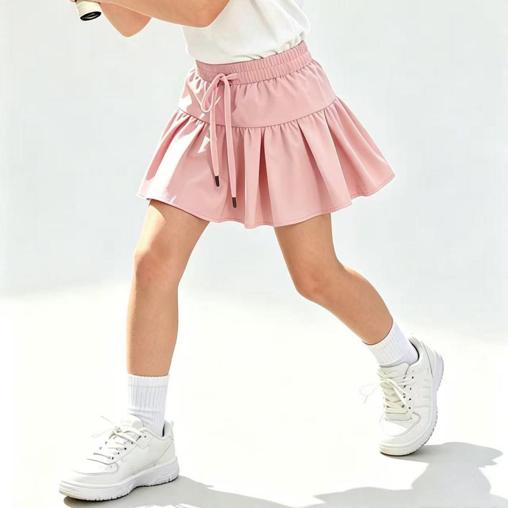 Mädchen Farbe Elastische Taille Sportlicher Rock mit Shorts für Sport, Spiel und Alltagsoutfits