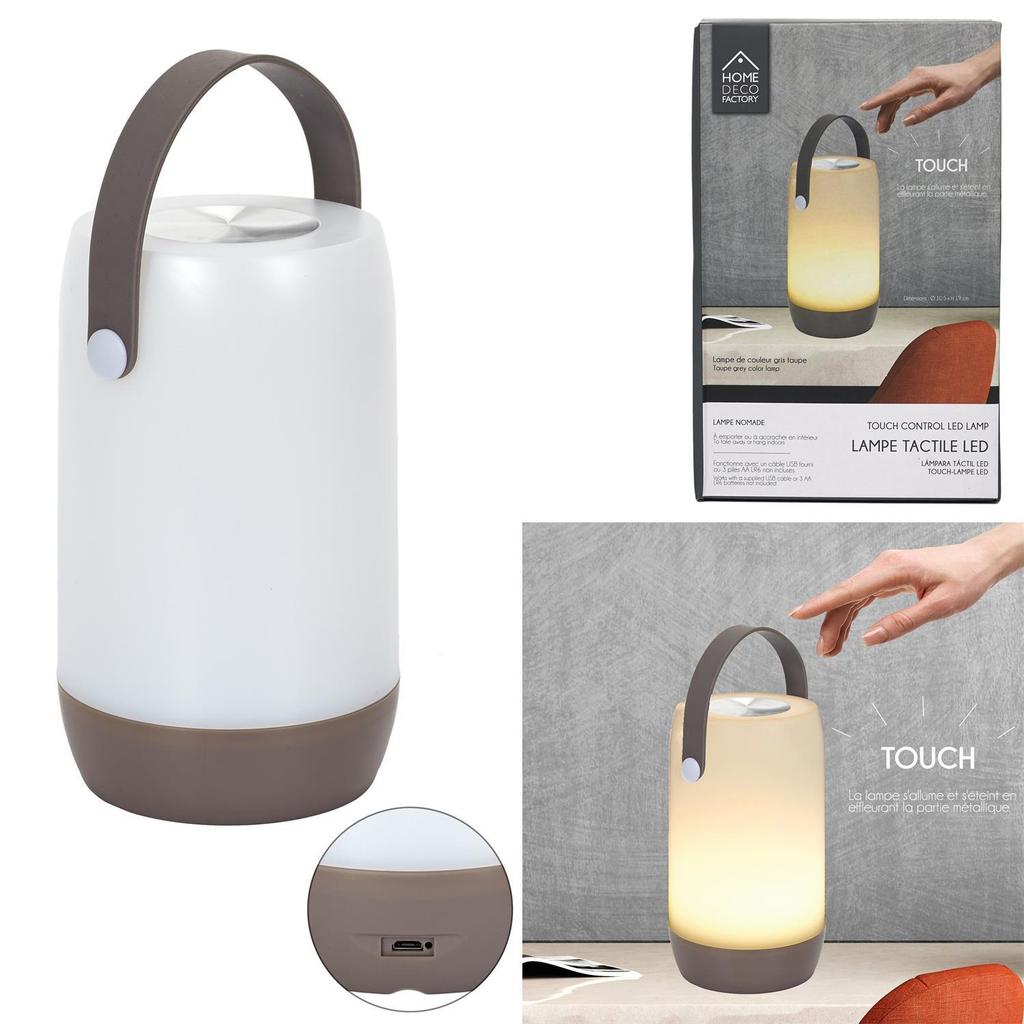 Poire LED gray TOUCHSCREEN LAMP, battery/USB