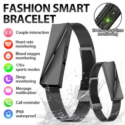 SACOSDING Damen Smart Armband mit Herzfrequenzmesser Aktivitäts-Fitness-Tracker Sportarmband Wasserdichte Smartwatch Herren Smartband