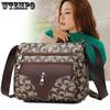 WTEMPO Vintage Print Patchwork Umhängetasche Multi-Reißverschluss Große Kapazität Verstellbarer Breiter Riemen Schulter Messenger Tasche für Damen Tägliches Einkaufen Reisen