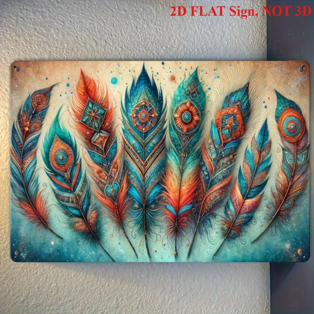 

Bohemian Tribal Feathers Art Metal Tin Sign Wall Decor 20x30cm（7.8x11.8inch）