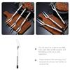 Stainless Steel Barbecue Spit Meat Serving Forks Steak Roasting Sticks Grill Skewers Kitchen Utensil
