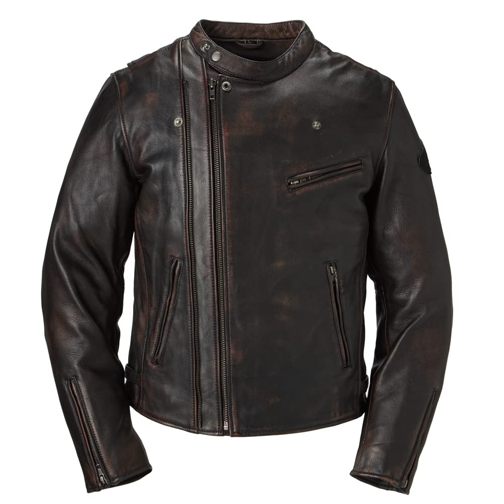 Honda Goatskin Size S Men's Double-Breasted Jacket, Brown, (0SYTZ-53E-TS)