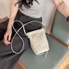 Echte Leder Gewebte Mini-Eimer Tasche Damen Stilvolle Umhänge-Tasche mit Handyfach Kollektion