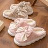 Cotton Slippers Bow Autumn and Winter Thick-soled Non-slip Indoor Lightweight Plush Warm Wool Shoes