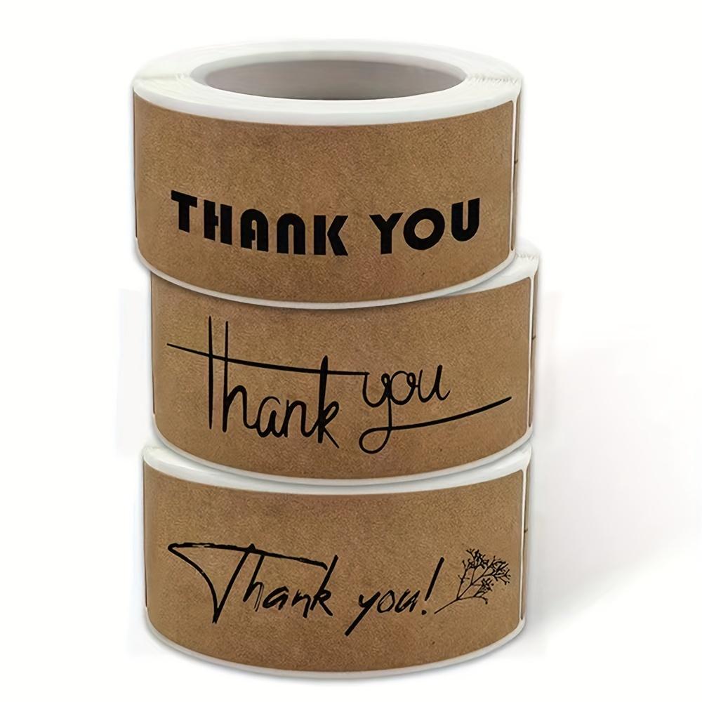 Adhesive Kraft Paper Thank You Stickers for Sealing & Baking - Cake Stickers for Order Packaging