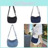Borsa a tracolla piccola in denim per donna con tasca con cerniera e design in stile street