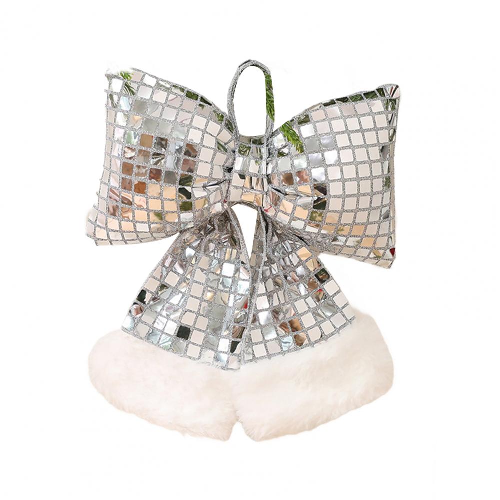 Sequin Stuffed Bow Christmas Decoration Large Mirror Sequin Bow Hanging Decoration for Home Decor L