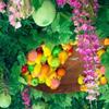 10PCS Multicolor Wisteria Artificial Flower Silk Petals Rattan Vine Wreath Ceiling Hanging Silk Flowers String Party Supplies