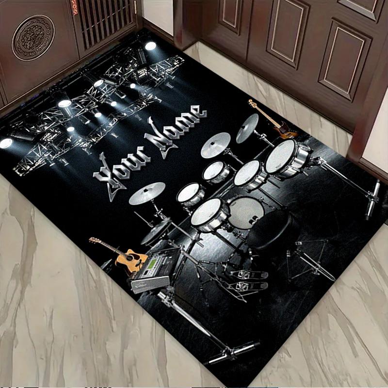 Name Custom Drum Carpet Rug for Living Room Bedroom Home Sofa Decoration,Kids play Non-slip Floor Mat