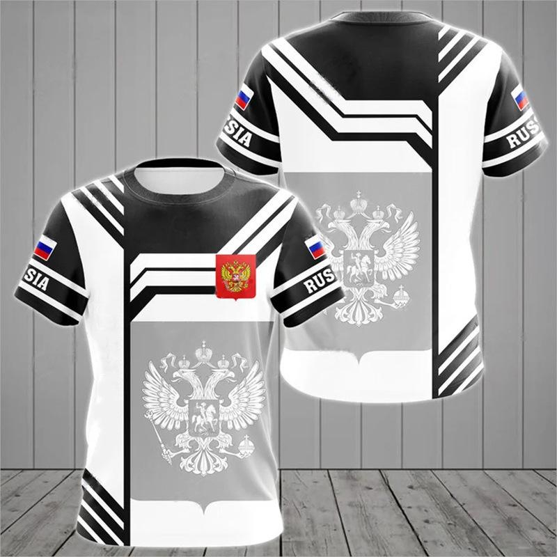 Camiseta Masculina Impressa em 3D Manga Curta Gola Redonda Pulôver Top Casual
