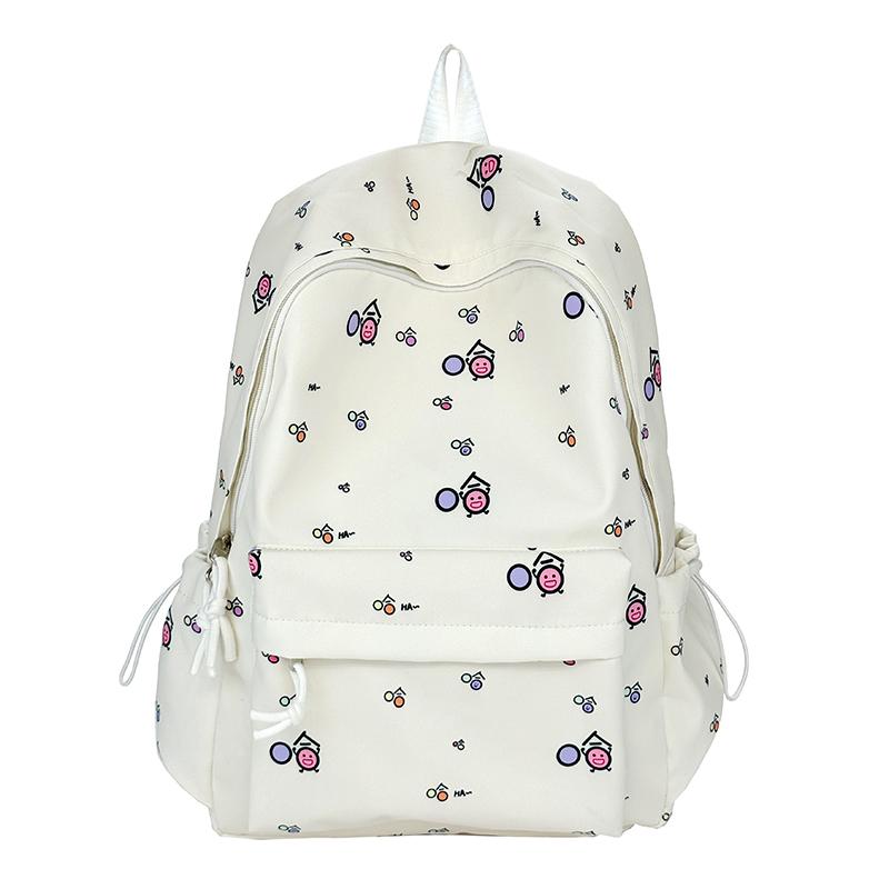 

Рюкзак школьный большой вместимости, мультяшный рюкзак для школьницы, из мягкой кожи, большой вместимости, износостойкий белый