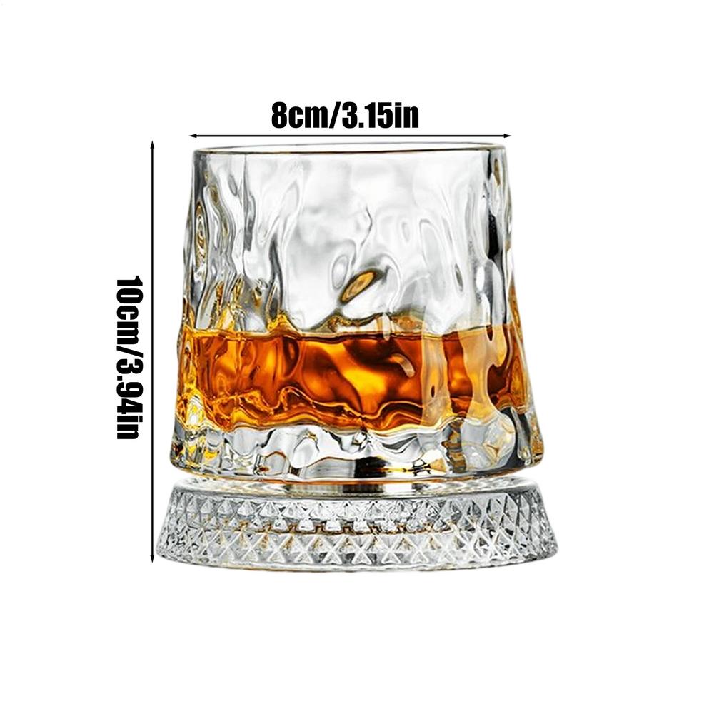 Tumbler Whiskey Glass With Base Whiskey Glasses Rotating Spinnings Wine Brandy Glass Cup Drinkware For Bar Home