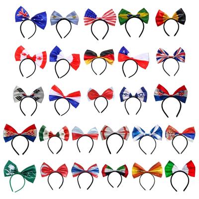 6 Piece Soft And Breathable Headwears Holiday Hair Bands Set Decorated With Soccer Tournament Country Flag