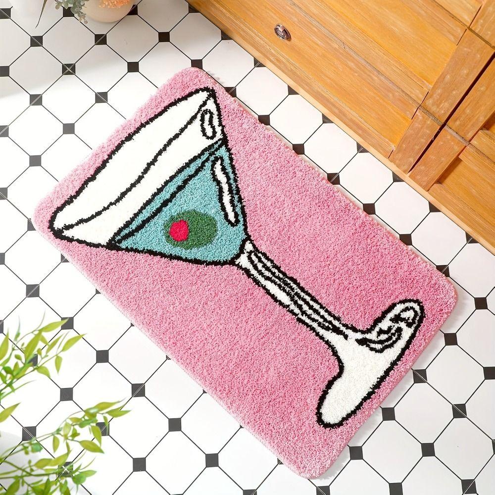 Santa Claus Design Bathroom Mat Water-absorbing Anti-slip Pad Cartoon Door Carpet  Christmas Season