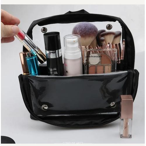 Professional Makeup Brush Bag Large Capacity Clear Portable Stand Up Easy Clean
