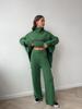 2025 Women's High Neck Wool Sweater & Slit Pants Set – European & American Loose Casual Two-Piece