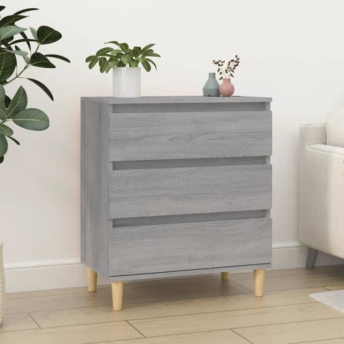 823046 vidaXL Buffet Sonoma gris 60x35x70 cm Bois d'ingénierie