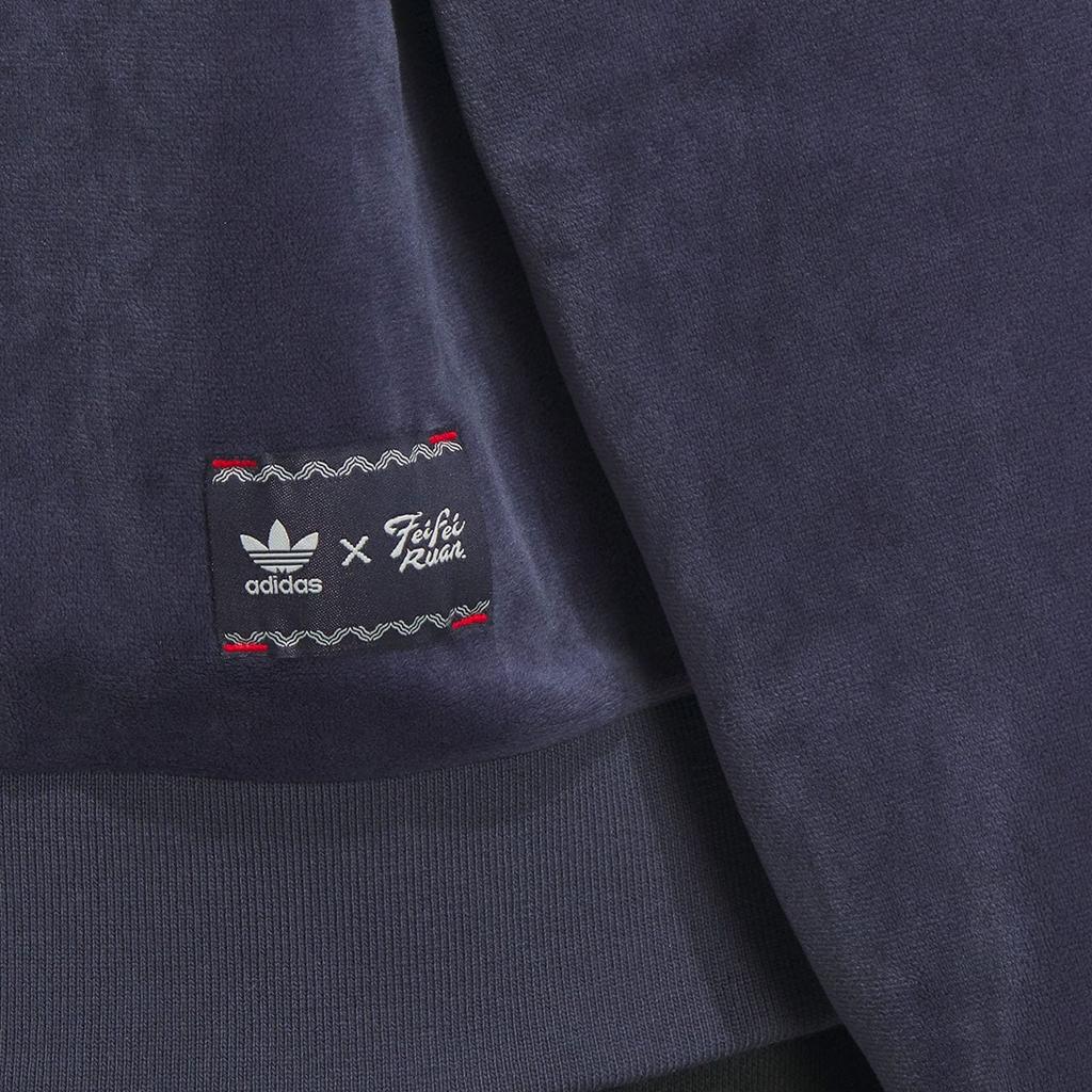 Adidas Originals Klassisk Retro Trefoil Fløyel Hettejakke Dame Topper Marineblå IX4224