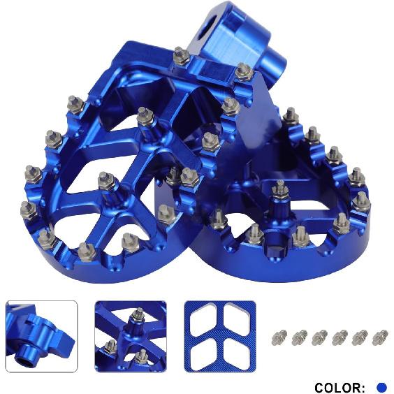 Motorcycle Foot Pegs Adventure CNC for Tenere 700 XTZ700 Tenere700 2019-2024, Foot Rest Pedal 6061-T6 Aluminum | Wide Platform | Anti-Skid | Anodized