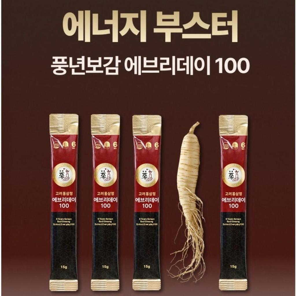 [Pungnyeon Bogam] 6-year-old Korean Red Ginseng Extract Everyday 15g 100 Sticks Korean Health Food