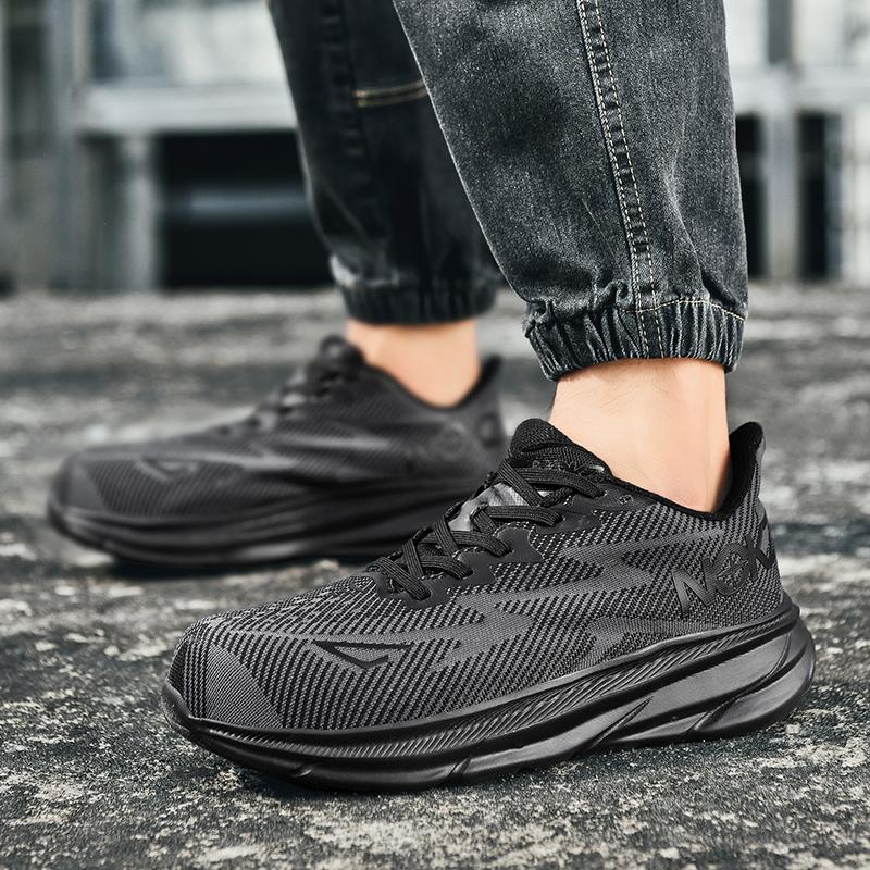 Chaussures de sécurité légères pour hommes Baskets à embout en acier Anti-perforation Anti-écrasement Bottes de sécurité de travail Chaussures de travail pour hommes à la mode Chaussures de protection