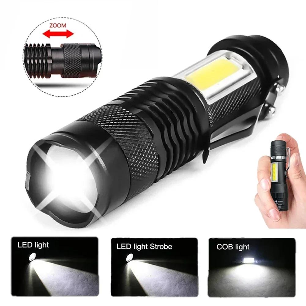 5 PCS Mini Brightest Led Flashlight USB Rechargeable Tactical Flashlights Powerful LED Torch Zoomable Flashlamp Emergency Light