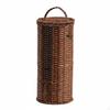Portarotolo di Carta Igienica in Rattan Design Cestino Rotondo Intrecciato Resistente alla Polvere con Coperchio