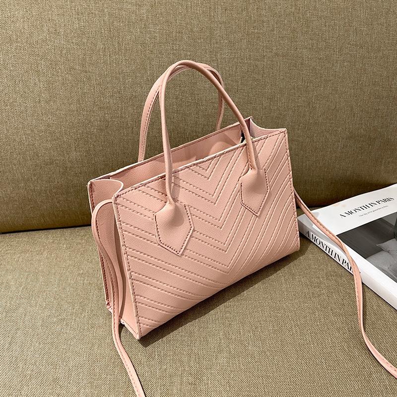 Embossed Tote Bag Women's Bag New Women's Trend Fashion Shoulder Bag Simple Casual Messenger Handbag