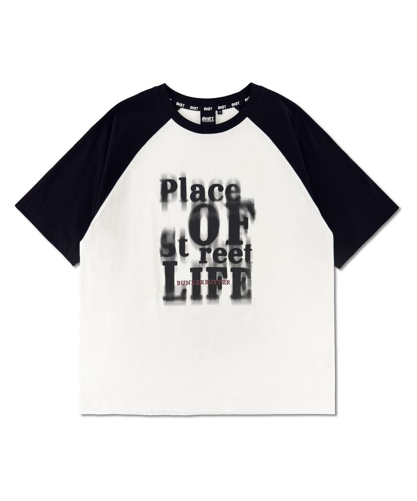 BUNKERBUSTER Fade Typo Raglan Short Sleeve Tee Mq2Tu257_Black
