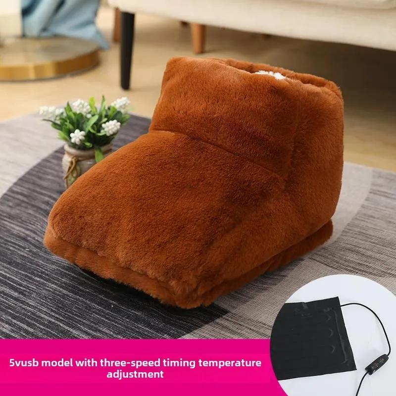 Electric Foot Warmer Fleece Foot Heating Pad USB Electric Heater Winter Plush Shoes for Home Bedroom Sleeping Feet Heating Pads
