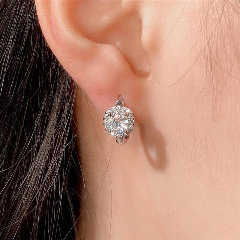 Small For Women Hoop Earrings Aaa Zircon Crystal Stone Basic Simple Style And Classic Temperament Female Earrings NewSimple Jewelry