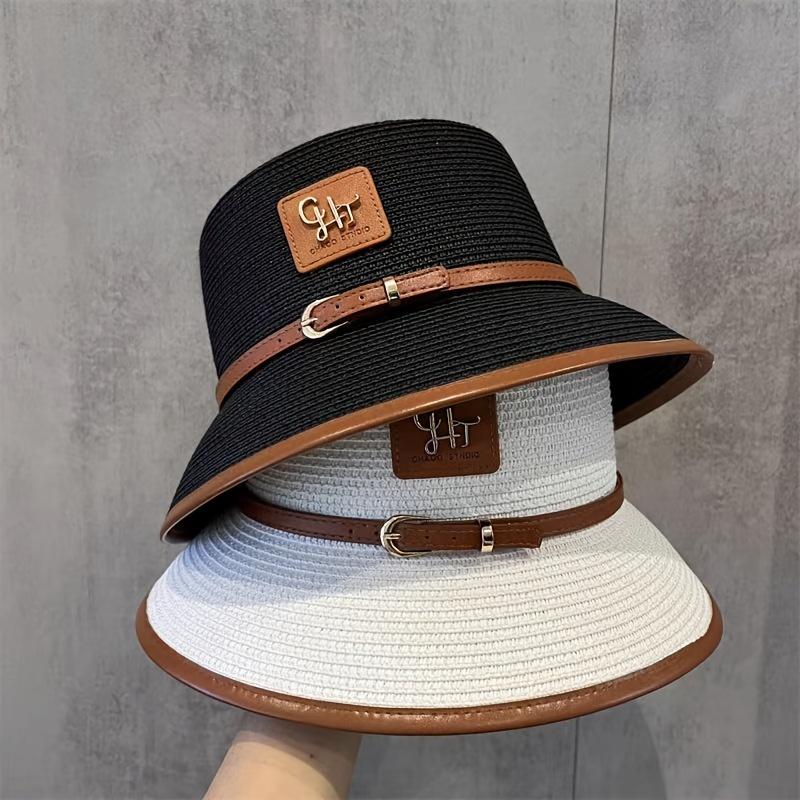 Cappello da Pescatore Estivo da Donna in Paglia Traspirante Protezione Solare, Versatile Cappello Casual in Stile Vintage, Cappello da Sole