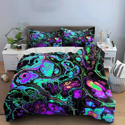 Psychedelic Pattern Three-Piece Set Exquisite Three-Piece Bedding Set Gift For Kids And Adults