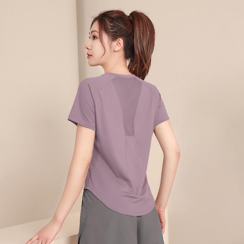 Women s High-End Short-Sleeve Sport T-Shirt & Fitness Set - Breathable, Quick-Drying Yoga and Running Wear XL