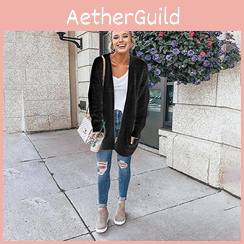 Premium Quality Women Long Sleeve Loose Sweater Knitted Cardigan Coat Jacket Outwear Casual For Effortless Style