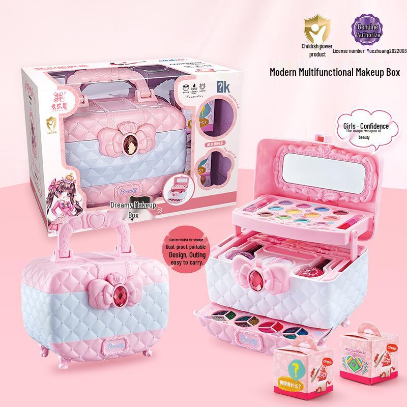Prinzessin Make-up Set für Mädchen - Kosmetikkoffer mit Lippenstift & Nagellack