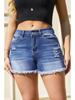 2025 Women's Low Waist Ripped Denim Shorts with Frayed Hem - European American Style Sexy Jeans Hot Pants